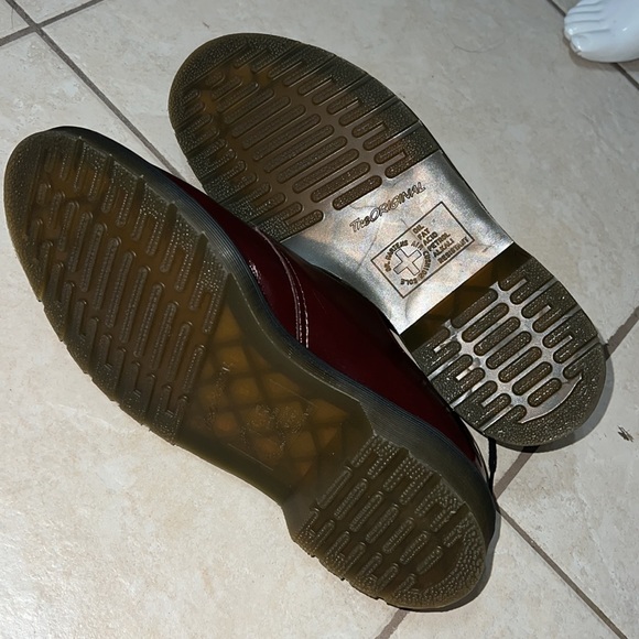 Dr Martens 1461 Cherry Red Smooth Leather Oxford Shoes - Picture 13 of 15